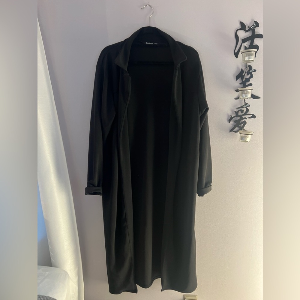 Boohoo Black Lightweight Duster